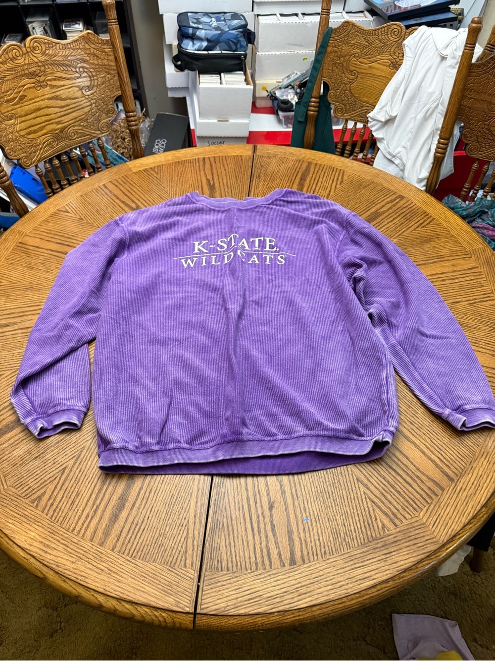 Chick a D K-State Wildcats Purple Crewneck Sweatshirt - K-State